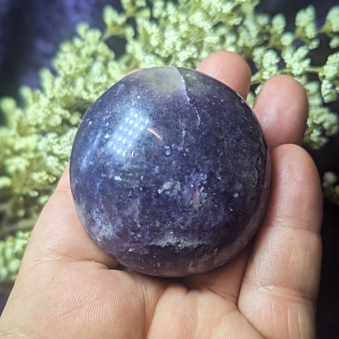Lepidolite Palm Stone~CRLEPP13