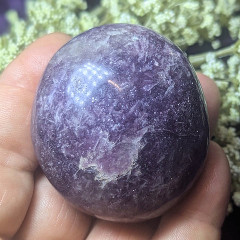 Lepidolite Palm Stone~CRLEPP16