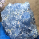 Blue Calcite & Peridot Specimen (Rare)~CRBCPER1