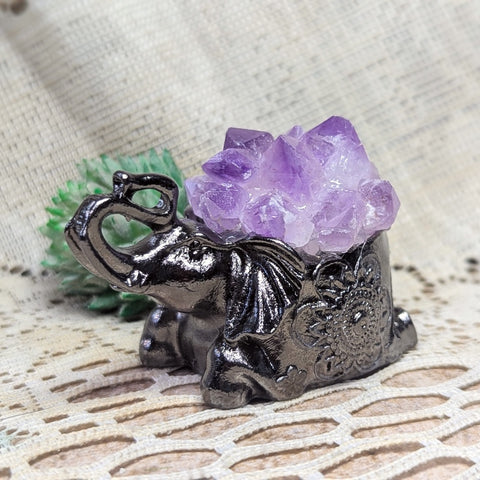 Amethyst & Metal Elephant~CRAMELEP