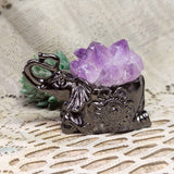 Amethyst & Metal Elephant~CRAMELEP
