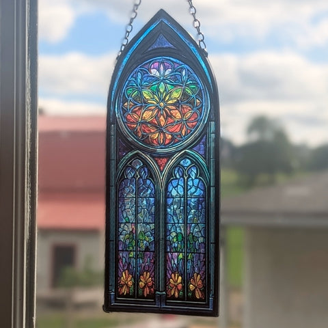 Flower of Life Painted Glass Suncatcher ~ HDSC~FOL