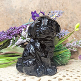 Obsidian Dog Carving~CROBDOGC