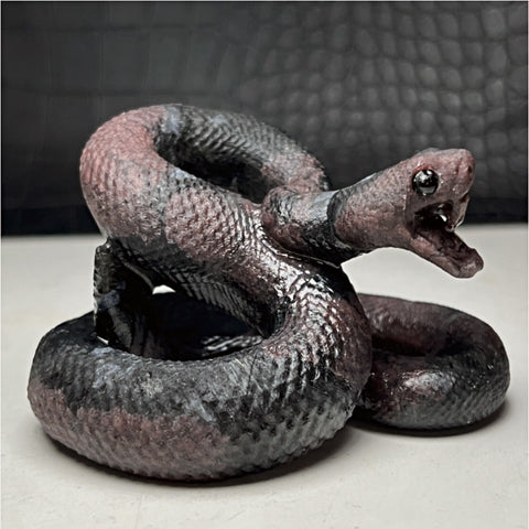 Garnet in Arfvedsonite Snake Carving~CRNJSNK4