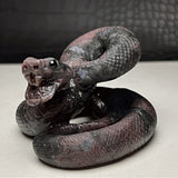 Garnet in Arfvedsonite Snake Carving~CRNJSNK4
