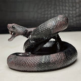 Garnet in Arfvedsonite Snake Carving~CRNJSNK4