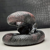 Garnet in Arfvedsonite Snake Carving~CRNJSNK4