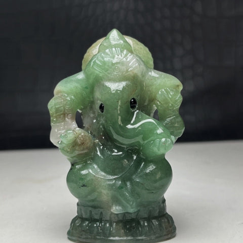 Jade Ganesha Carving~CRJDGAN1