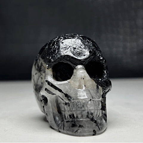 Tourmalinated Quartz Skull~CRTQTZSK