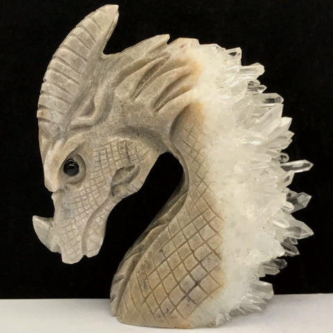 Quartz & Jasper Dragon Carving~CRQJDRG1