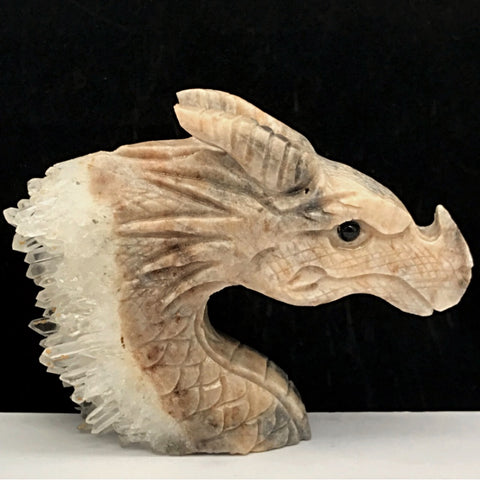 Quartz & Jasper Dragon Carving~CRQJDRG2