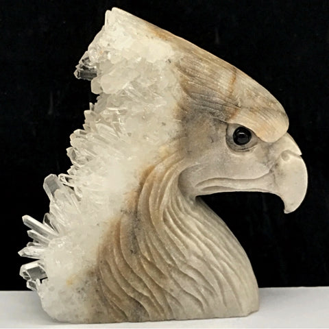 Quartz & Jasper Eagle Carving~CRQJEAG2