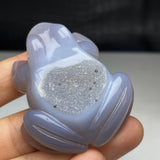 Blue Chalcedony Frog Carving~CRBCFROG
