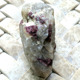 Rubellite (Red Tourmaline) & Albite in Quartz specimen~CRTSPT10