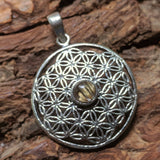 Rutilated Quartz Flower of Life Pendant~JRQTZPD1