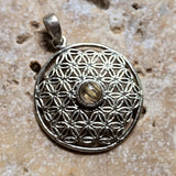 Rutilated Quartz Flower of Life Pendant~JRQTZPD1