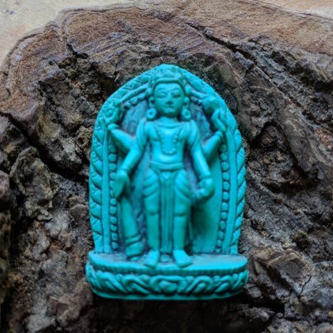 Vishnu Figurine~Turquoise-CTFIGVIS