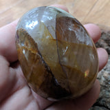 Golden Healer Quartz Palm Stone~CRGHQP16