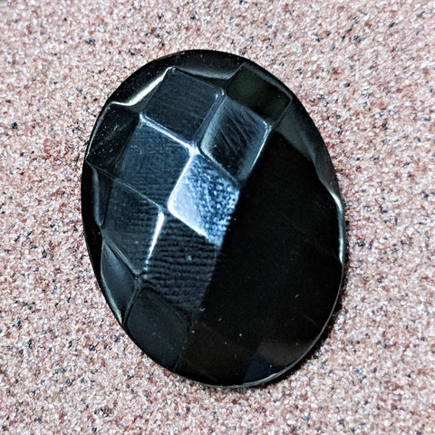 Black Jade-Faceted Cabochon CRBJADF2