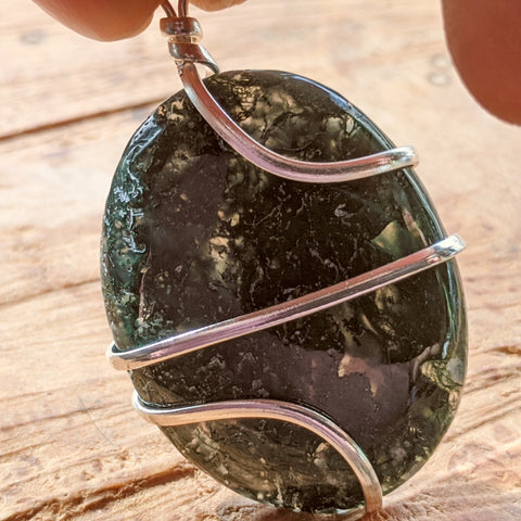 Moss Agate Pendant~JSPWRMA2