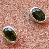 Green Tourmaline Post Earrings~JSSGTFE1