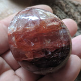 Red Hematoid Quartz Palm Stone~CRRHPS27