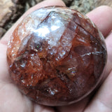Red Hematoid Quartz Palm Stone~CRRHPS28