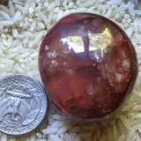 Red Hematoid Quartz Palm Stone~CRRHPS01