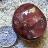 Red Hematoid Quartz Palm Stone~CRRHPS01