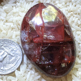 Red Hematoid Quartz Palm Stone~CRRHPS06