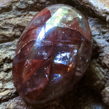 Red Hematoid Quartz Palm Stone~CRRHPS06