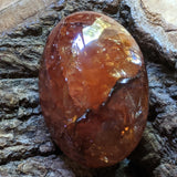 Red Hematoid Quartz Palm Stone~CRRHPS09