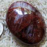 Red Hematoid Quartz Palm Stone~CRRHPS13