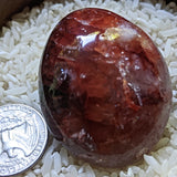 Red Hematoid Quartz Palm Stone~CRRHPS14