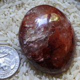 Red Hematoid Quartz Palm Stone~CRRHPS14