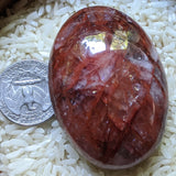 Red Hematoid Quartz Palm Stone~CRRHPS16