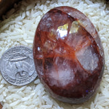 Red Hematoid Quartz Palm Stone~CRRHPS16