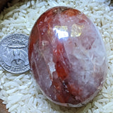 Red Hematoid Quartz Palm Stone~CRRHPS17