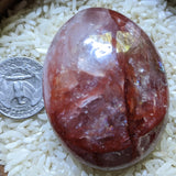 Red Hematoid Quartz Palm Stone~CRRHPS17