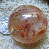 Red Hematoid Quartz Palm Stone~CRRHPS22