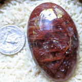 Red Hematoid Quartz Palm Stone~CRRHPS25