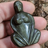 Gold Sheen Obsidian Earth Heart Goddess Carving- CRGSOGG2