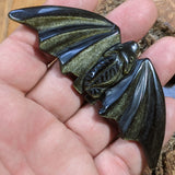 Gold Sheen Obsidian Bat Carving- CRGSOBAT