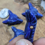 Lapis Lazuli Wolf Head Carving~ CRLAPWHC