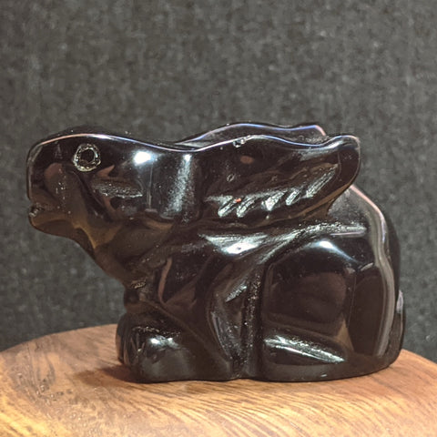 Stone Animal Carving~Obsidian Rabbit~CRSACV11