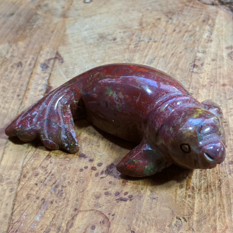 Stone Animal Carving~Red Jasper Seal~CRSACV12
