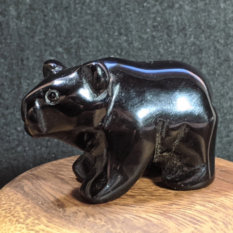 Stone Animal Carving~Obsidian Bear~CRSACV23