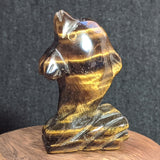 Stone Animal Carving~Tiger Eye Dolphin~CRSACV25