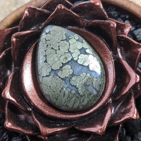 Marcasite Agate Cabochon~CRMARAC1