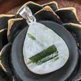 Green Tourmaline in Quartz Pendant~JSSGTQP3